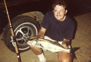 Steve's first Bluefish caught from Beach, 1980